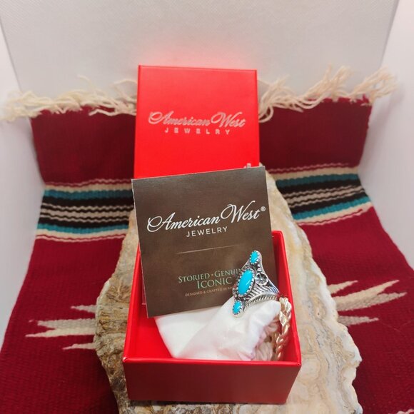 Carolyn Pollack AW Sterling Silver Sleeping Beauty Turquoise Ring Size 9 w/BOX - Picture 2 of 10